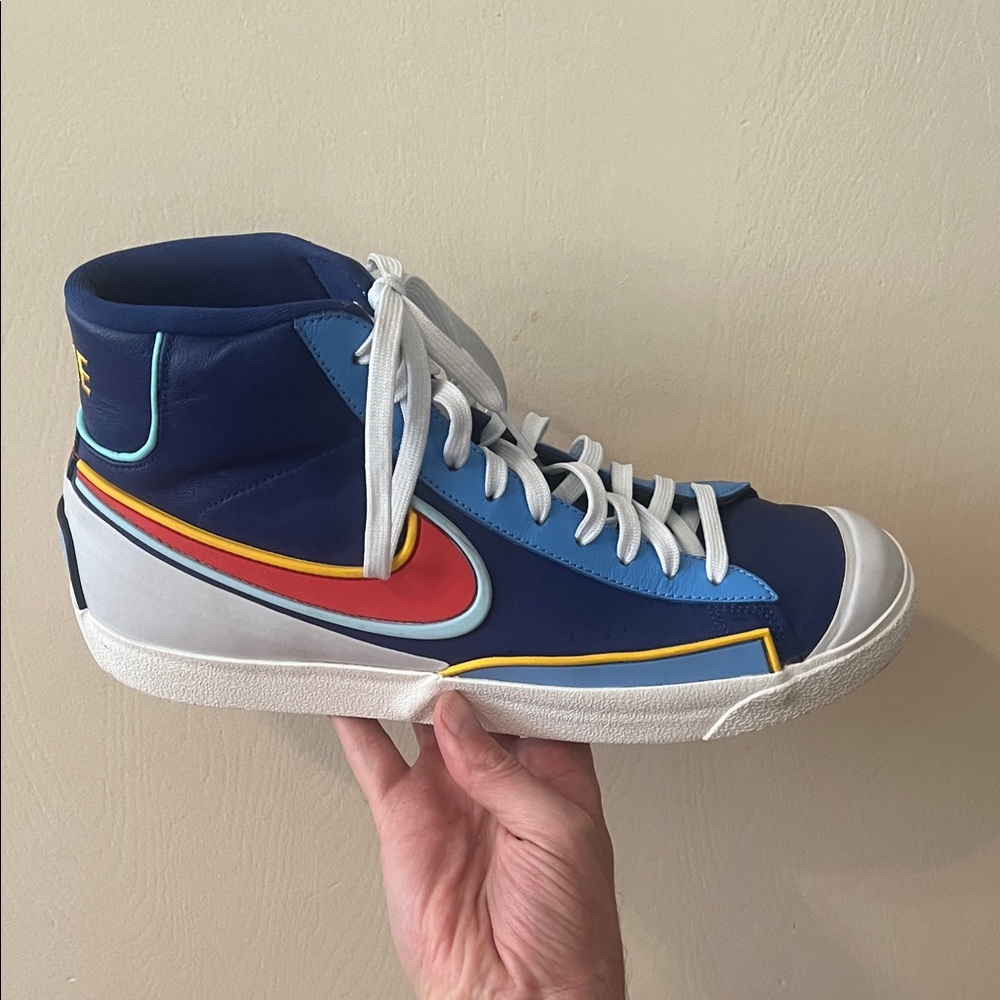 Nike Navy Blue Red Orange High-Top Athletic Shoes